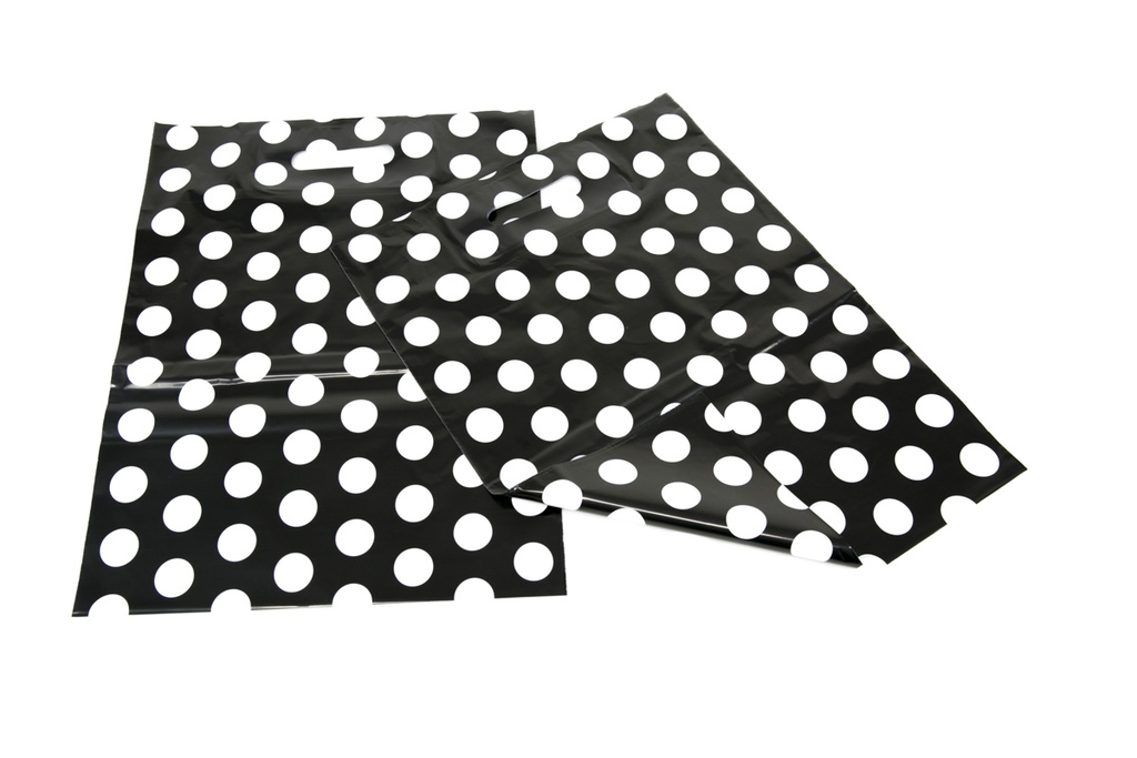 Plastic bags with polka dots and die-cut handle 50X60 CM