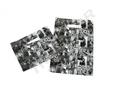 Sacs en plastique avec poignées découpées 35X45 cm en noir et blanc - 100 unités