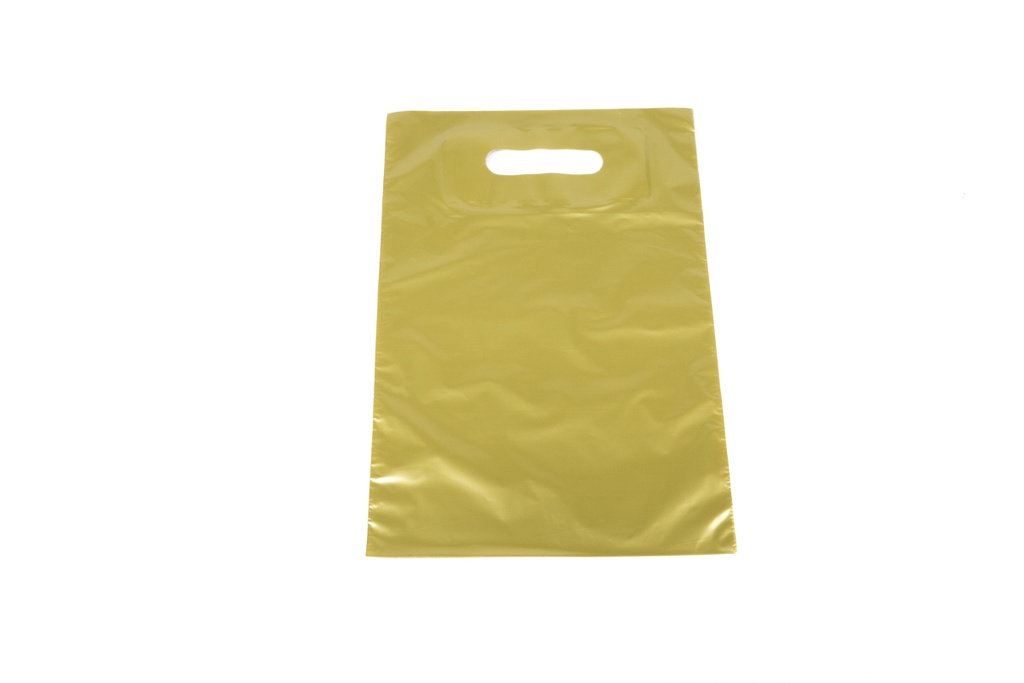 Saco tote dourado com alça recortada 25X35 cm 100 unidades
