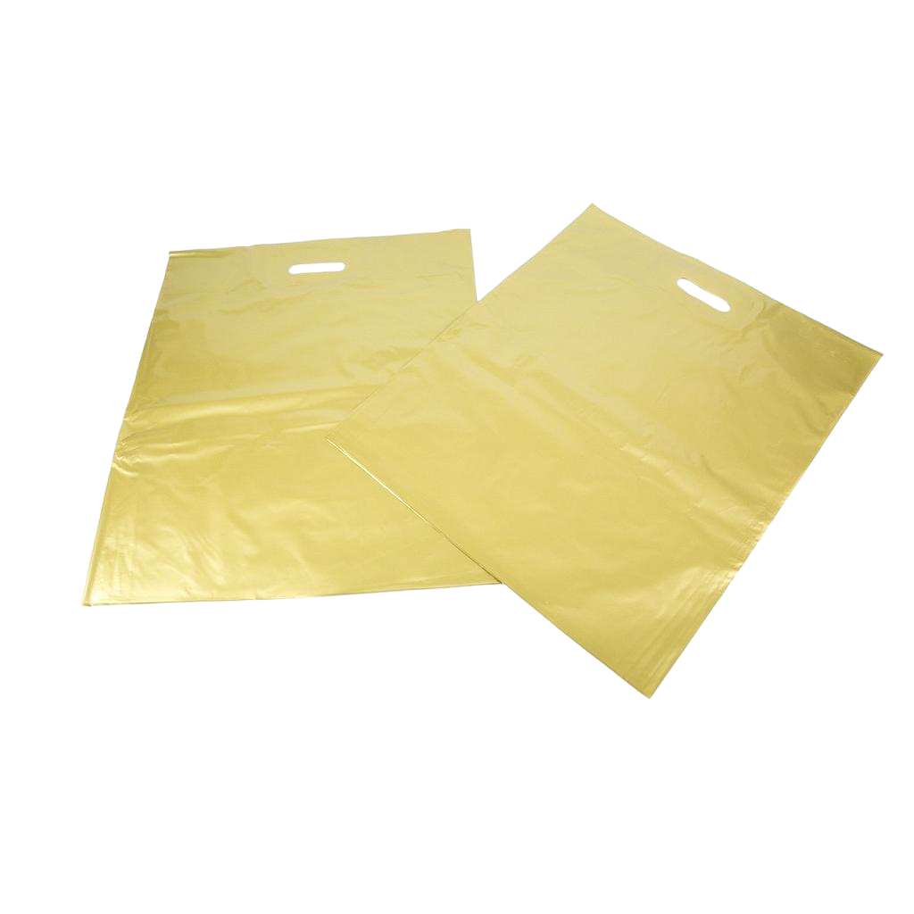 Bolsas Doradas Con Asa Reforzada 50x60 Cm 100 Unidades