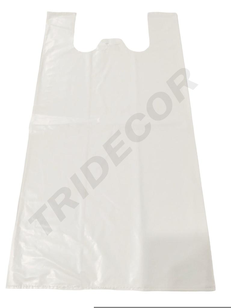 Sac en plastique blanc T-shirt 70% recyclé 50X60 CM