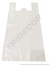 Saco plástico de T-shirt branco 70% reciclado 50X60 CM