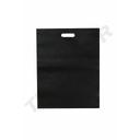 Black Non-Woven Bag 70G Vertical with Die-Cut Handle and Gusseted Base 40X50+10CM 25pcs/package