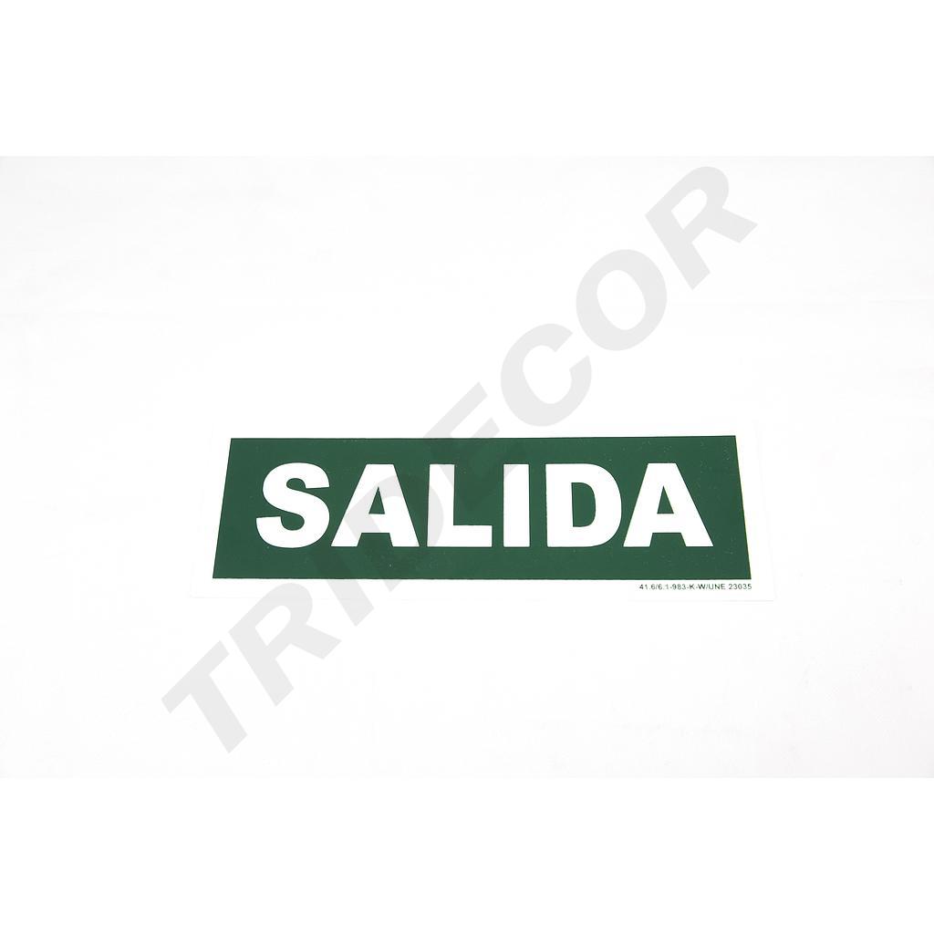 出口标志 30X10.5cm Cartel Salida 30X10.5cm