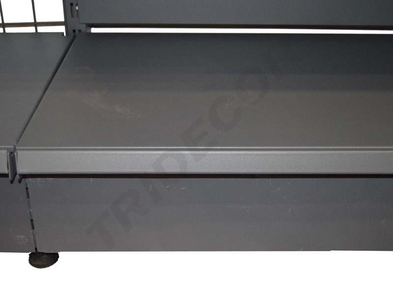 Gray front sheet for metal shelving 120X13 cm