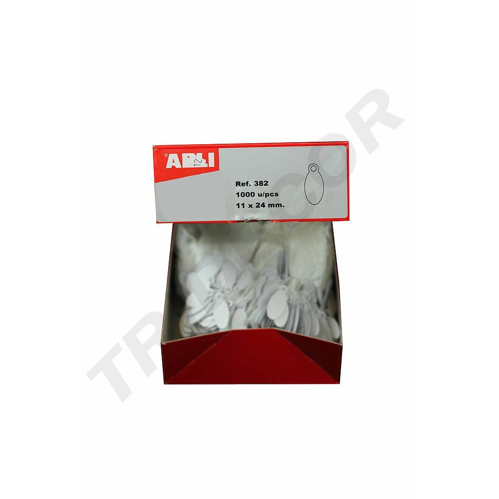 Etichetta con filo bianco 1000U/Pz 11X24mm Rif.382