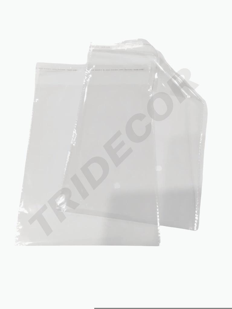 Bolsas De Plástico Transparentes Solapa Adhesiva 18X23+4 Cm
