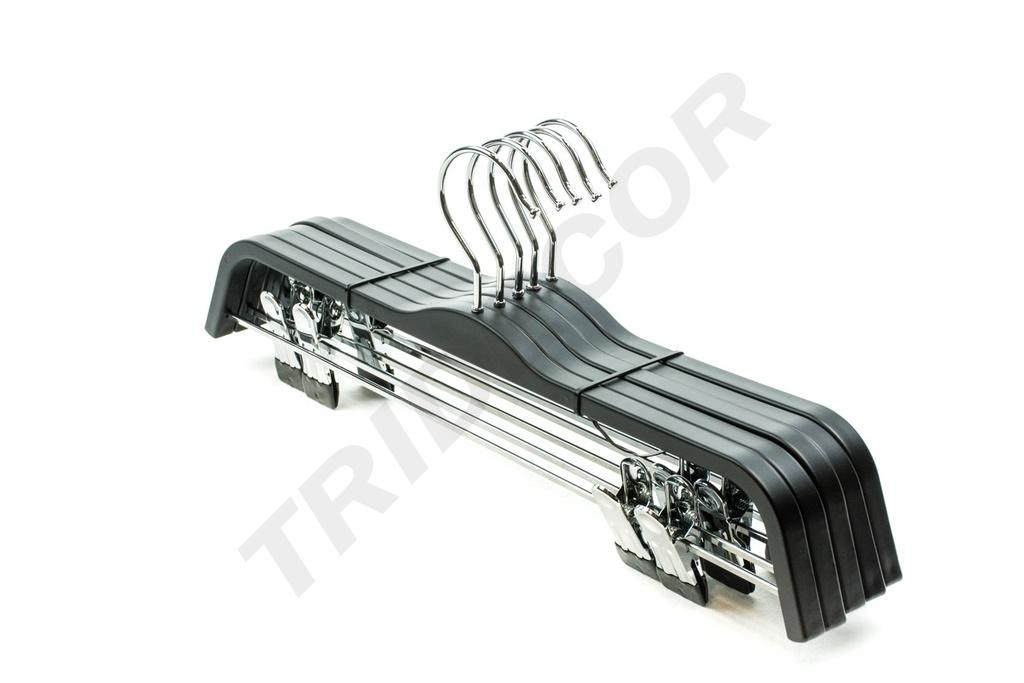 Matte Black Trouser Hanger with Clips 37cm