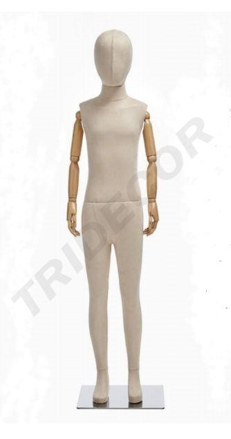 Kinder-Mannequin mit hellbeigem Stoff, 10-12 Jahre