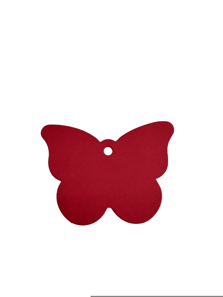 蝴蝶吊牌Etiqueta Troquelada Forma Mariposa Grande 6.5x4.5cm Rojo