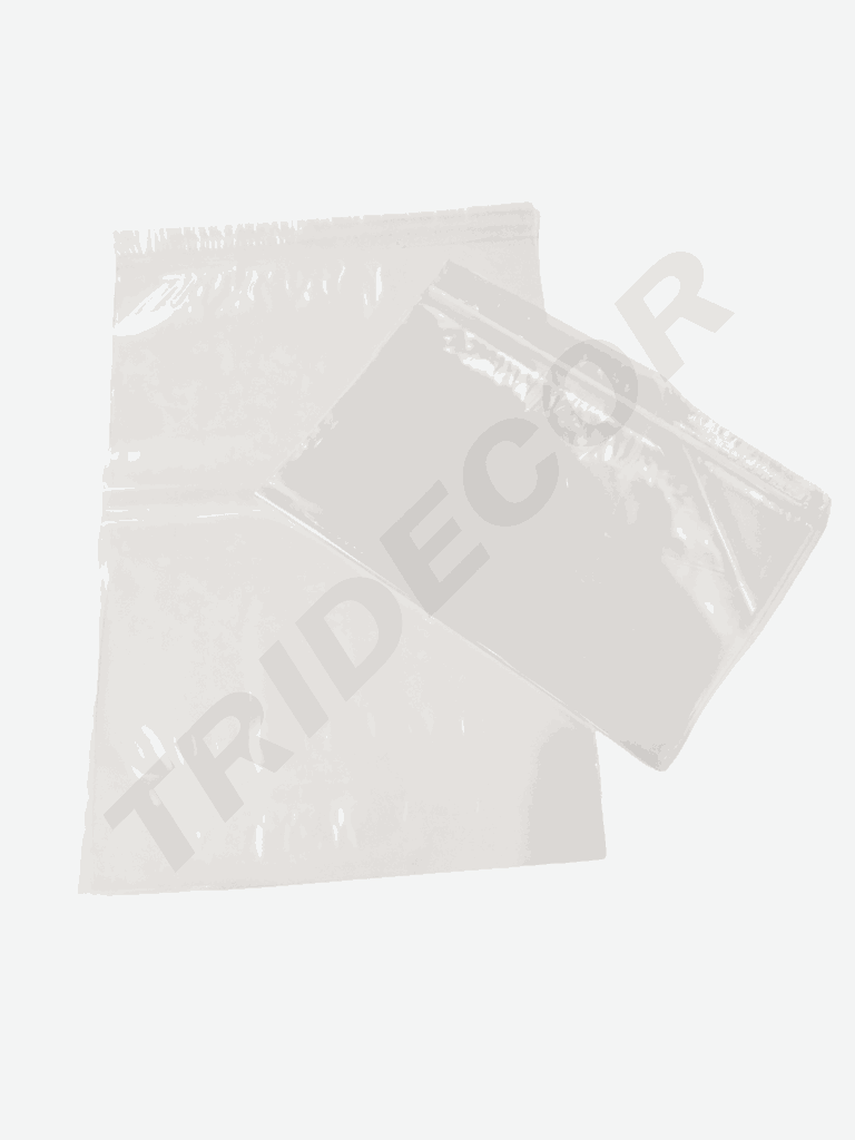 Sacchetto di plastica con patta adesiva 28X38+5 cm