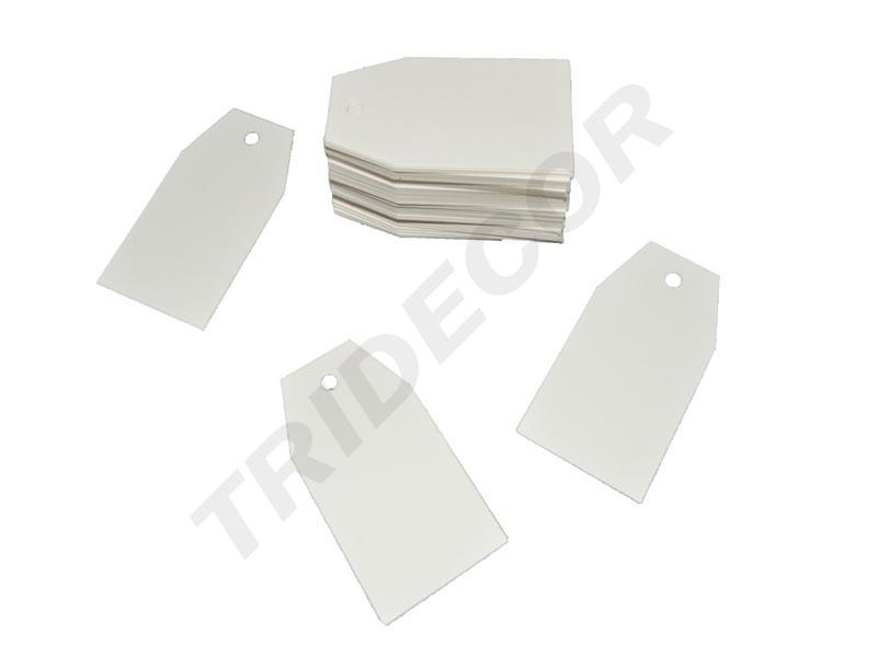 Glatt Weiße Spitze Stanzetiketten 3,5X6,5cm 100/Packung