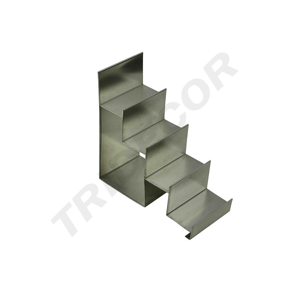 哑光钢展示楼梯 4 高度 Expositor de Acero Mate Forma Escalera 4 Alturas