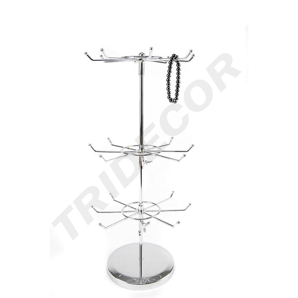 Jewelry Display Stand with 3 Rotating Crowns
