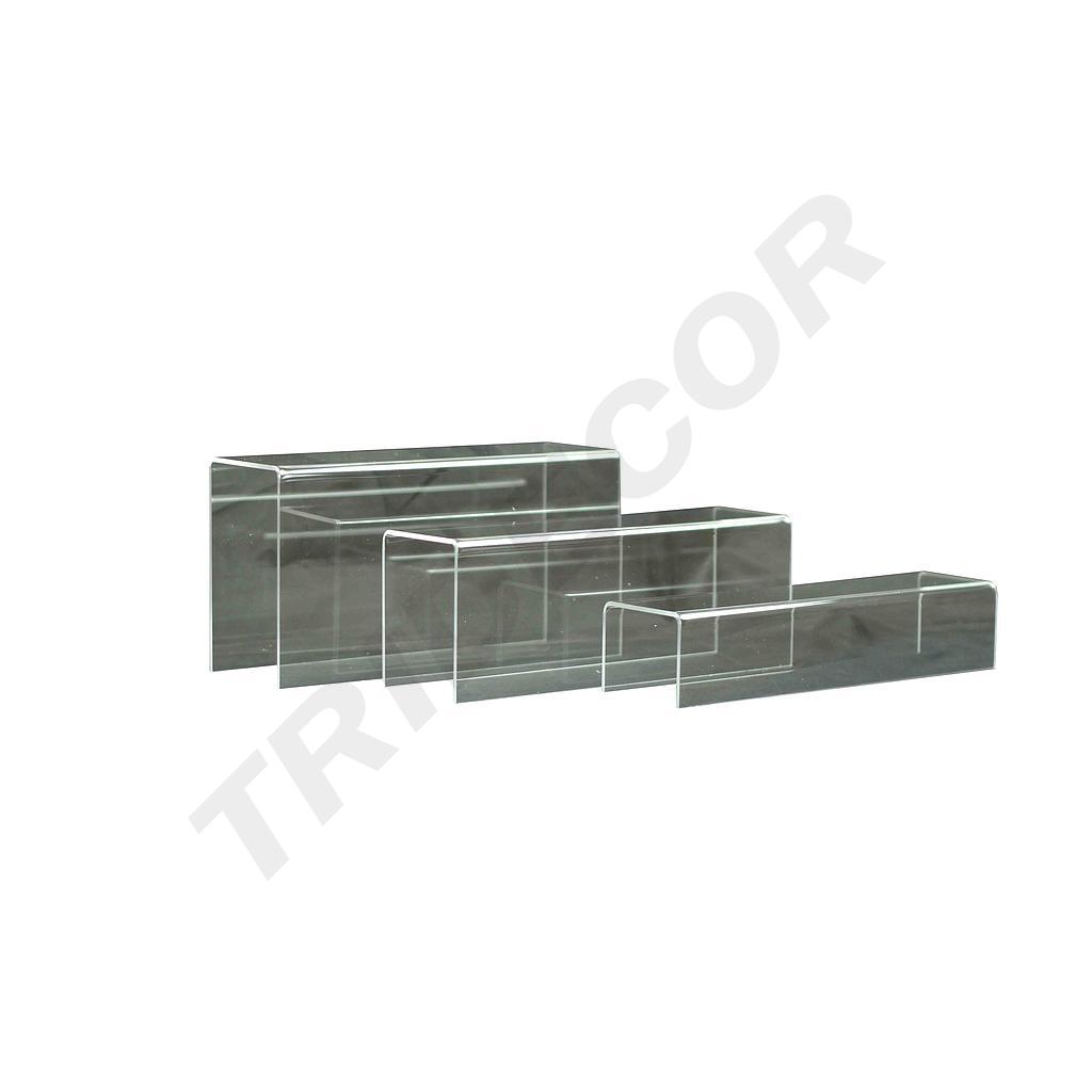 Expositor Metacrilato Tubo Rectangular Forma U 3 Alturas亚克力 三层长条鞋架 30/caja 90182