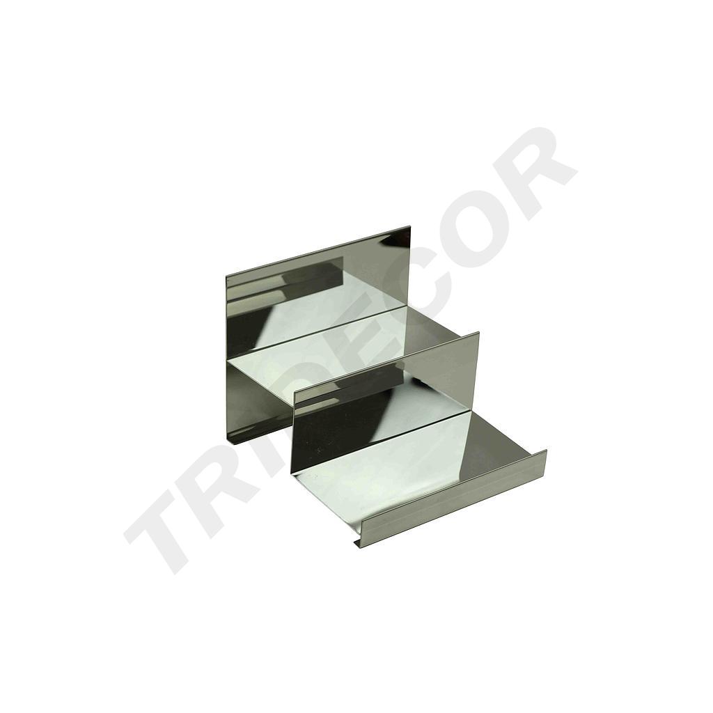 Suport de afișare din oțel cromat tip scară 2 înălțimi 12X10X11cm