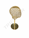 Expositor De Sombrero De Cabeza De Alambre Con Base Metálica Color Oro