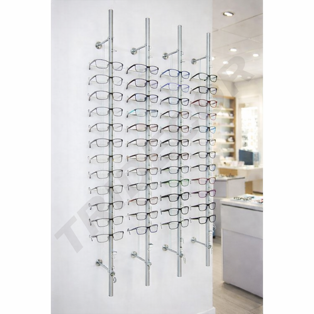 上墙带锁16副眼镜架Expositor de 16vasos con cerradura para pared 145x16cm10/caja