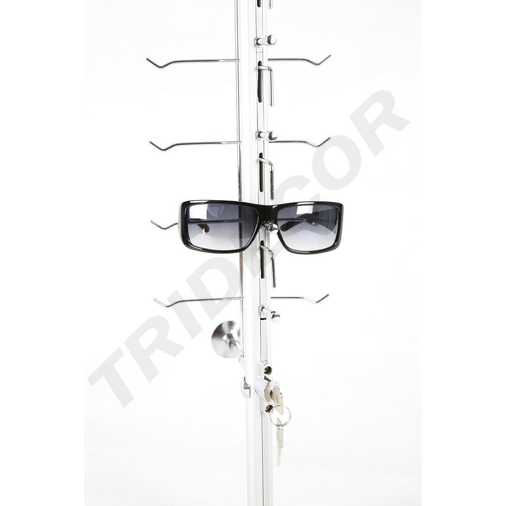 Expositor de 14 Gafas con Cerradura para Pared de 125X16cm