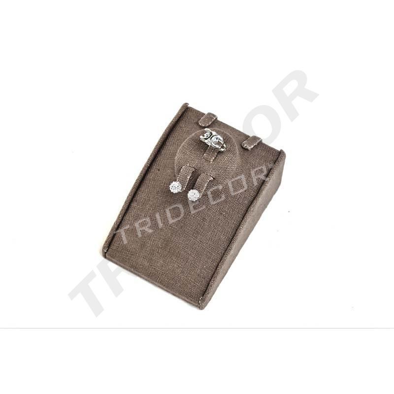 Set di esposizione gioielli in lino marrone