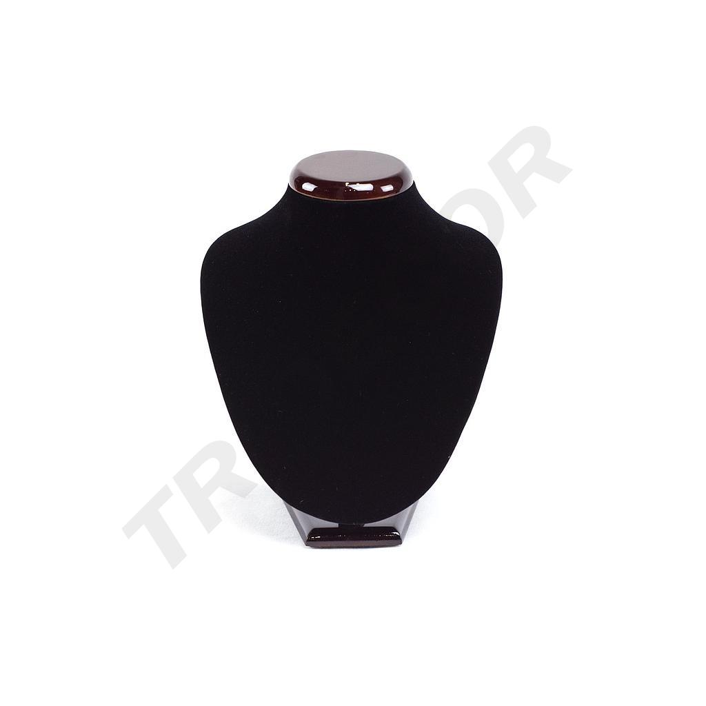 Présentoir à collier en bois noir/velours