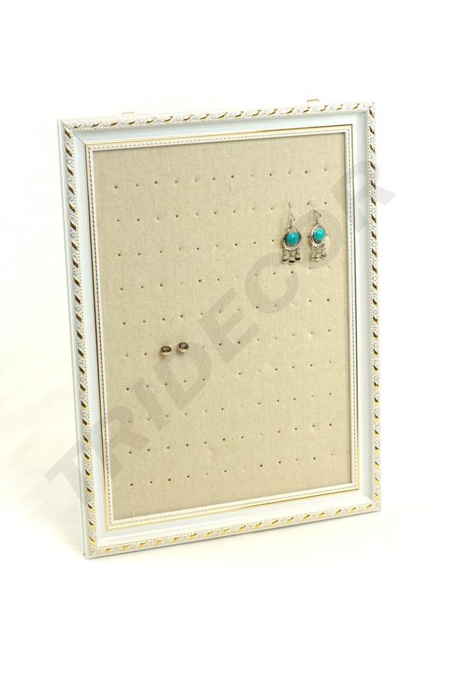 Medium Frame for Beige Linen Earrings