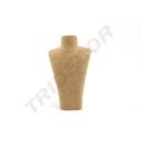 Expositor de Colar na Cor Camelo Coberto com Corda 32X10X20