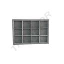 Caixa de Veludo Cinzento Escuro com 12 Compartimentos, 35X24X3 CM