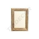 Cadre en bois pour boucles d'oreilles en lin beige