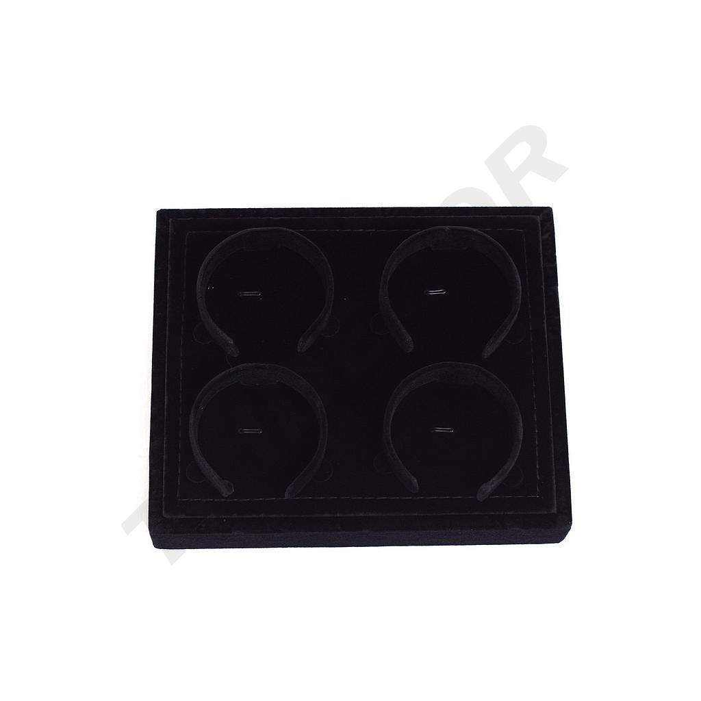 Plateau pour bracelets (et bague ou pendentif), velours noir