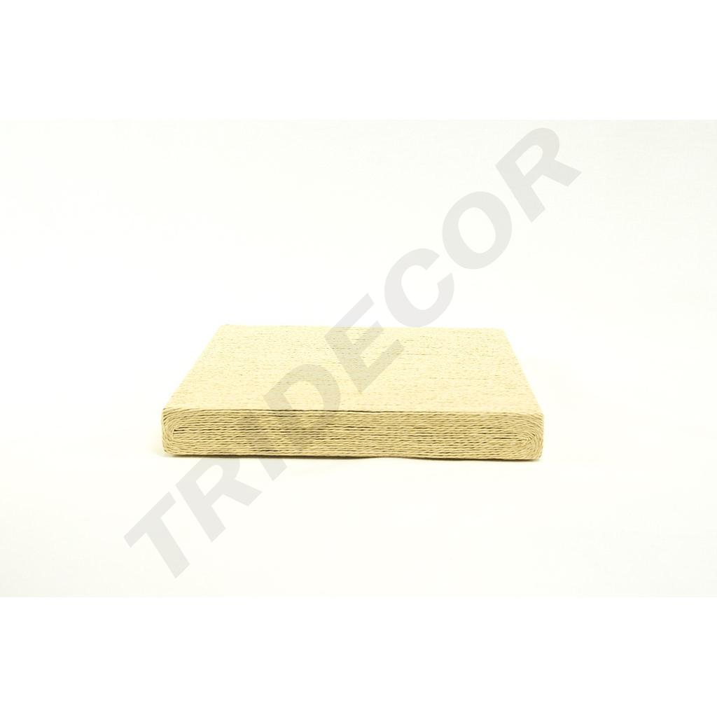 Base carrée couverte de corde beige