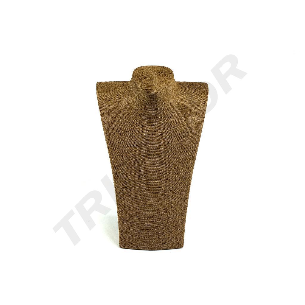 Expositor de Par de Collares Cubiertos con Cuerda Marrón