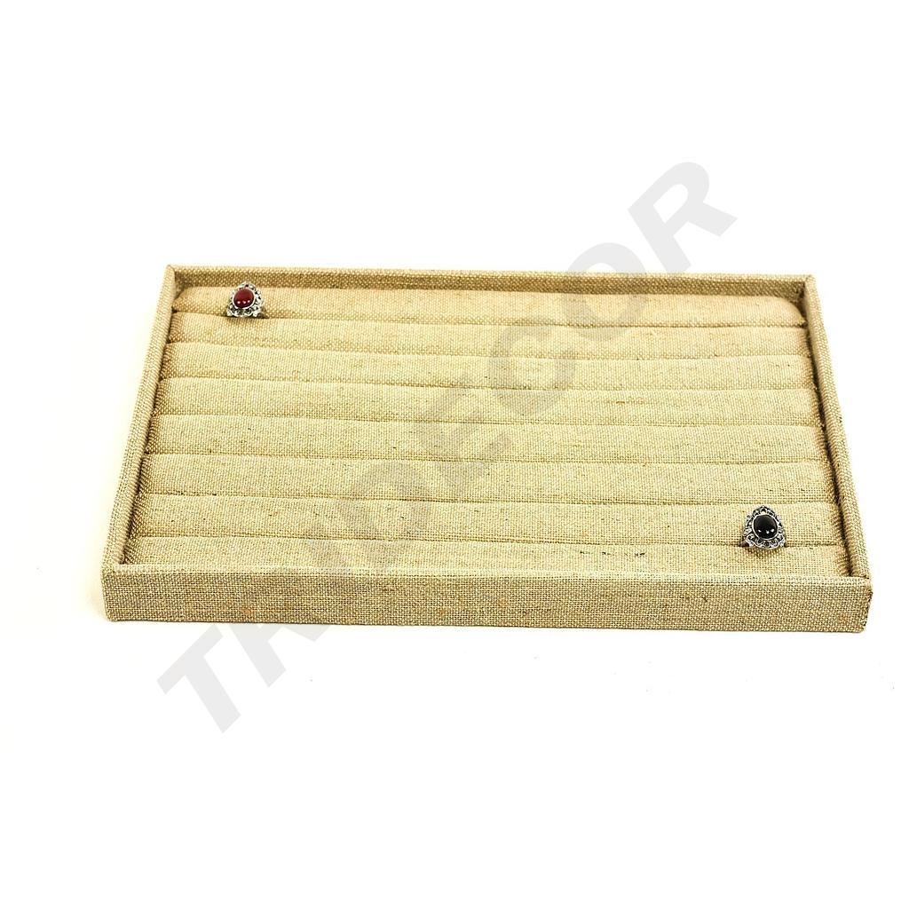 粗麻布戒指展示托盘 35X24X3 厘米