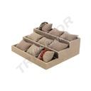 Suport de afișare capitonat din in maro 3 înălțimi