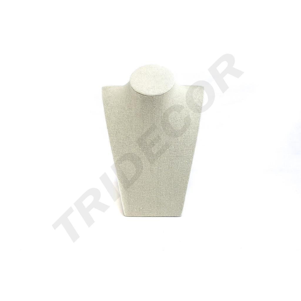Présentoir à colliers en lin beige 21.5X15X9cm