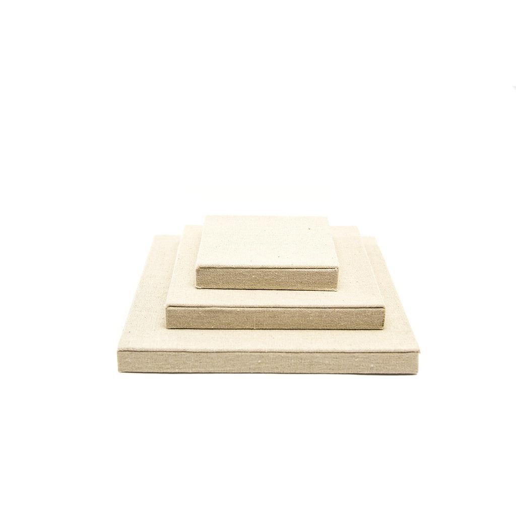 Expositor Cuadrado de Lino Beige 3 Piezas