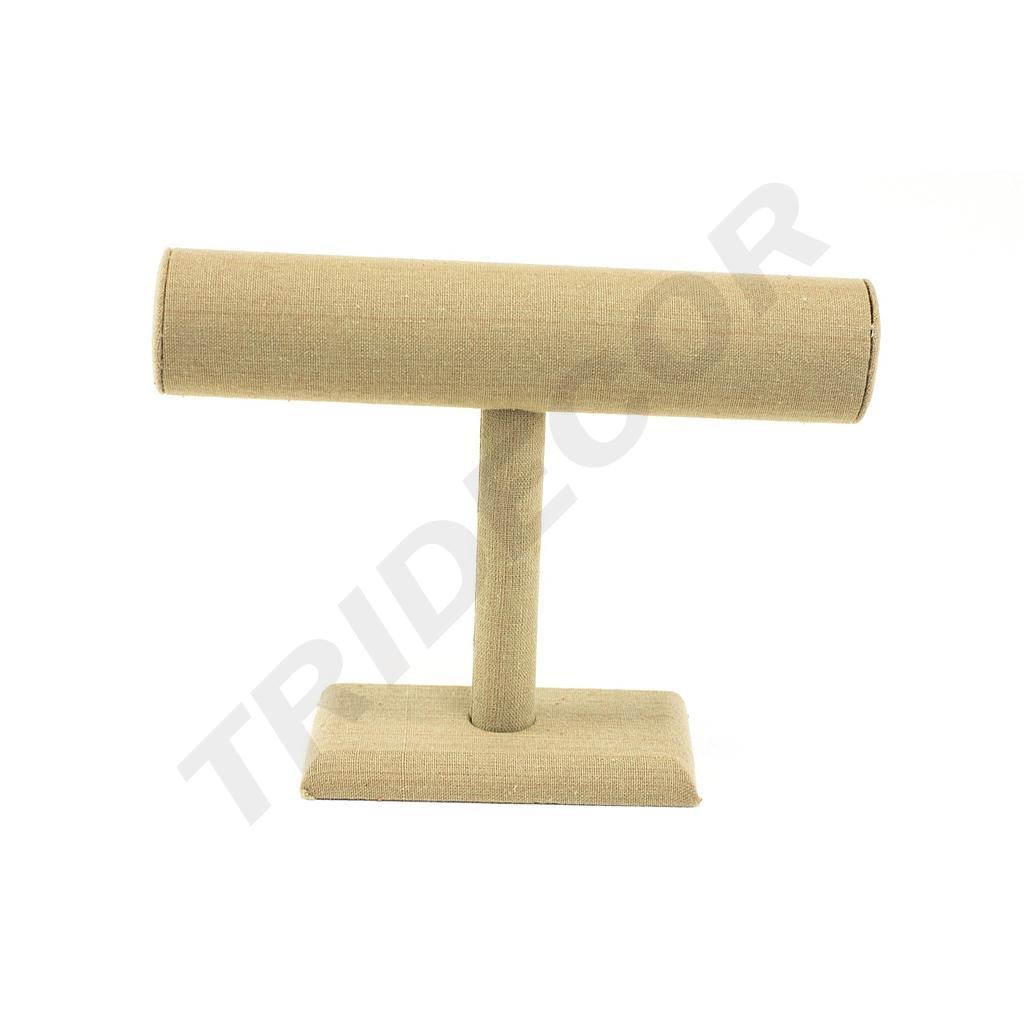 T Display Stand for Beige Linen Bracelets