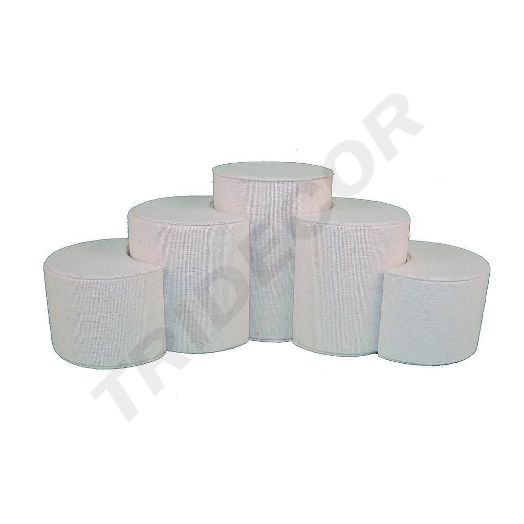 Expositor de 7 Piezas para Joyería de Tela de Lino Beige