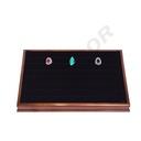 Schwarzes Samt/Holz Ringtablett