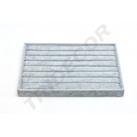 灰色天鹅绒戒指托盘 35X24X3 厘米