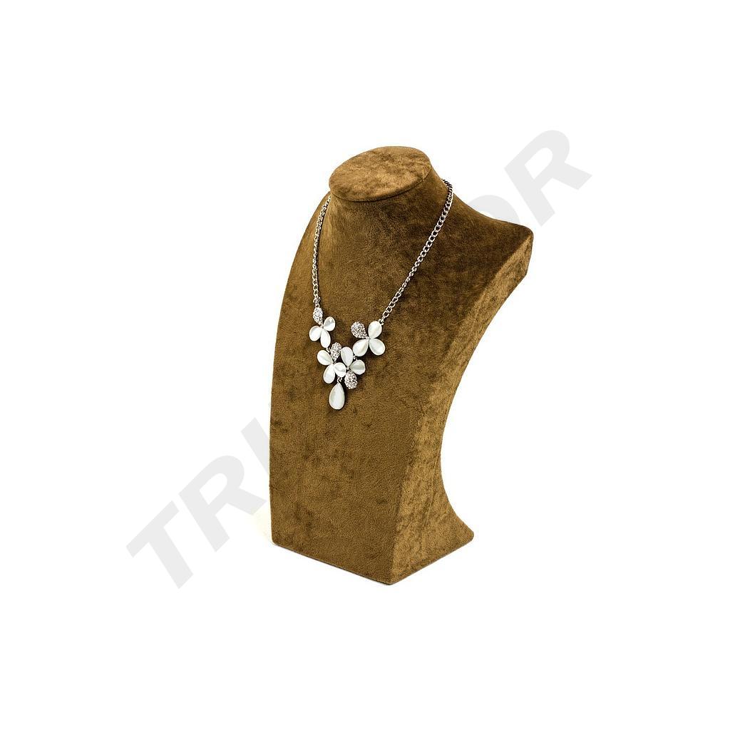 Expositor de collar de terciopelo marrón