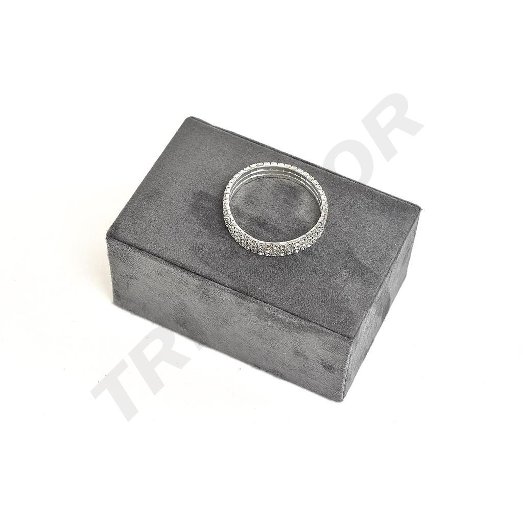 珠宝长方形 灰色天鹅绒 Rectángulo para Joyería Terciopelo Gris