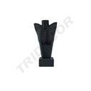 Exhibidor de joyas en forma de busto cubierto con cuerda negra