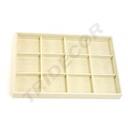 12-Fach Beige Leinen Schmucktablett