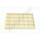 Beige Linen Jewelry Tray 24 Compartments 35X24X3 CM