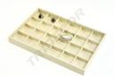 Tavă pentru bijuterii din in bej 24 compartimente 35X24X3 CM