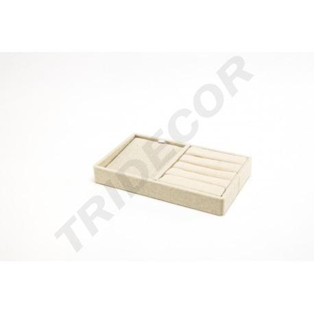 Bandeja de Joias em Linho Bege 20X12X2.5 CM