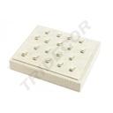 Vassoio per Gioielli in Lino Beige per 18 Anelli, 18.5x15.5x3 cm