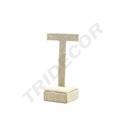 土黄麻布T 型耳环展示 EXPOSITOR DE PENDIENTES FORMA T LINO BEIGE 11.5x4.5x6.5Cm 500/caja