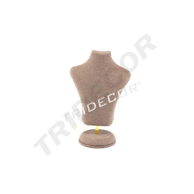 Expositor de Joyas en Forma de Busto de Lino Marrón